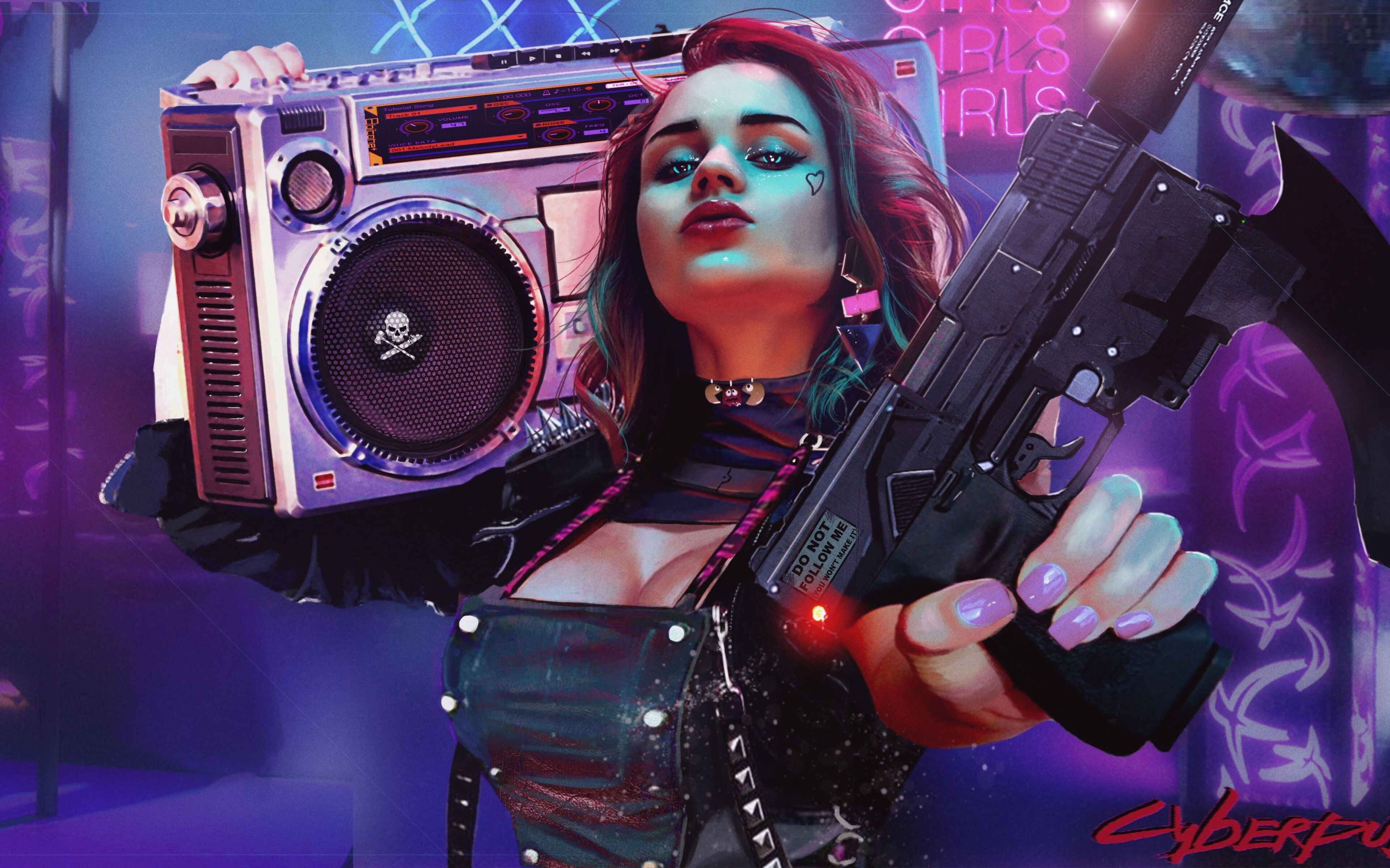Музыка для игр ютуб. Cyberpunk 2077 пистолеты. Cyberpunk 2077 неон девушки. Cyberpunk 2077 магнитофон.