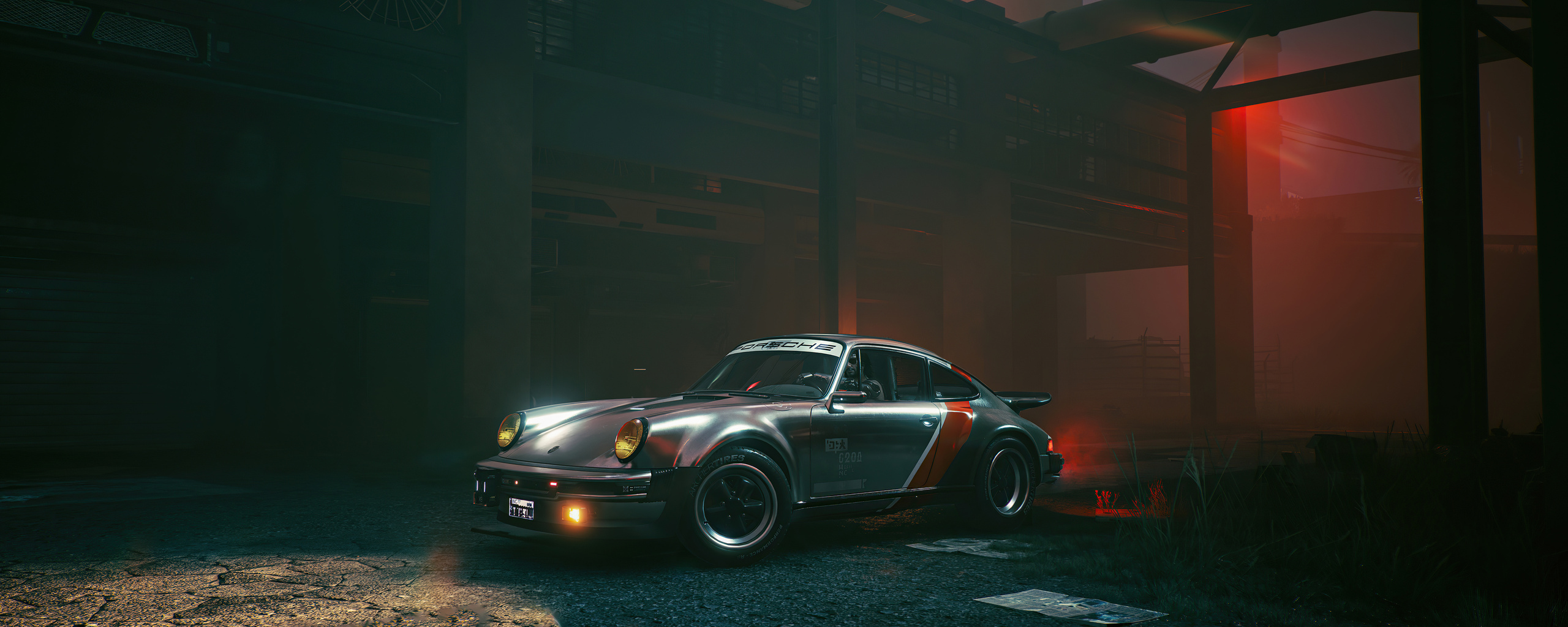 2560x1024 Cyberpunk 2077 Johnny Silverhands Porsche 911 Turbo 5k 