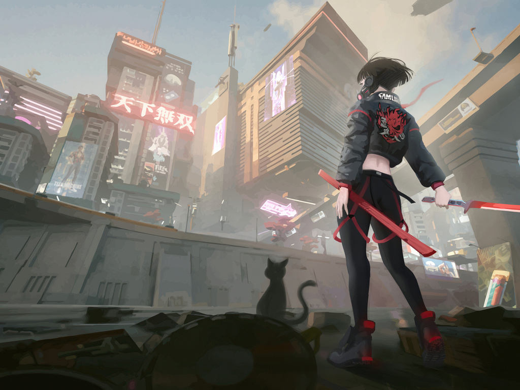 1024x768 Cyberpunk 2077 Samurai Girl 5k 1024x768 Resolution HD 4k ...