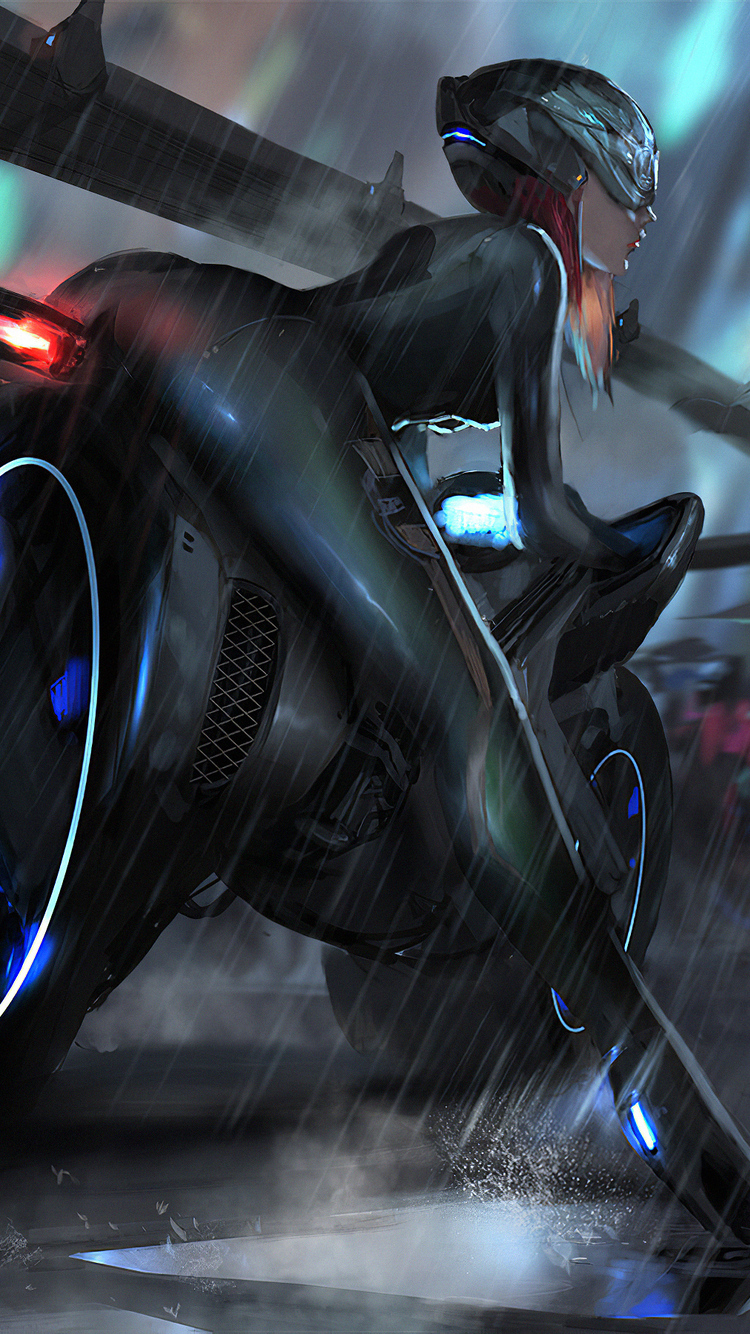 750x1334 Cyberpunk Bike Girl Robot iPhone 6, iPhone 6S, iPhone 7 HD 4k  Wallpapers, Images, Backgrounds, Photos and Pictures