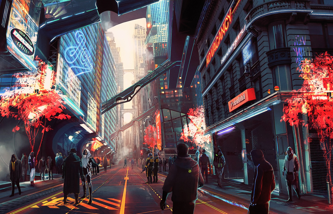 1400x900 Cyberpunk City Future Digital Art Wallpaper,1400x900 ...