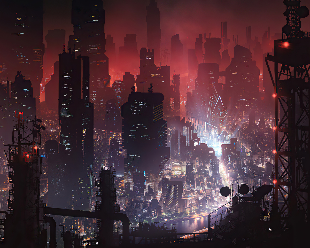 1280x1024 Cyberpunk City Night View 4k Wallpaper,1280x1024 Resolution ...