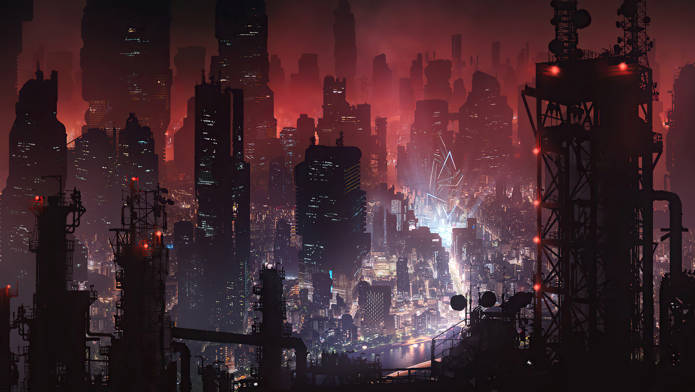1360x768 Cyberpunk City Night View 4k Laptop HD ,HD 4k Wallpapers