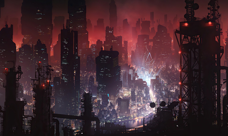 800x480 Cyberpunk City Night View 4k 800x480 Resolution HD 4k ...