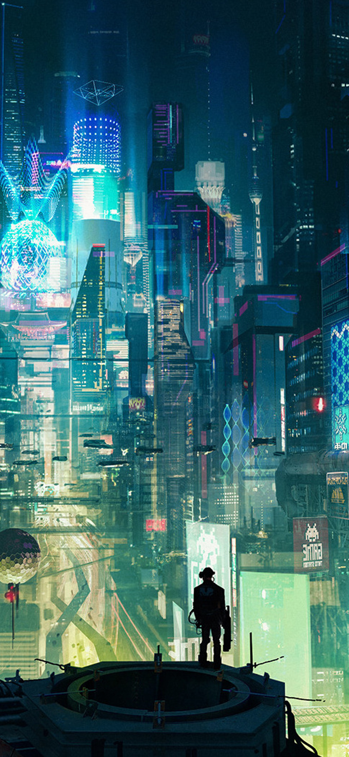 Download wallpaper 840x1336 cyberpunk, city, buildings, art, iphone 5,  iphone 5s, iphone 5c, ipod touch, 840x1336 hd background, 25488