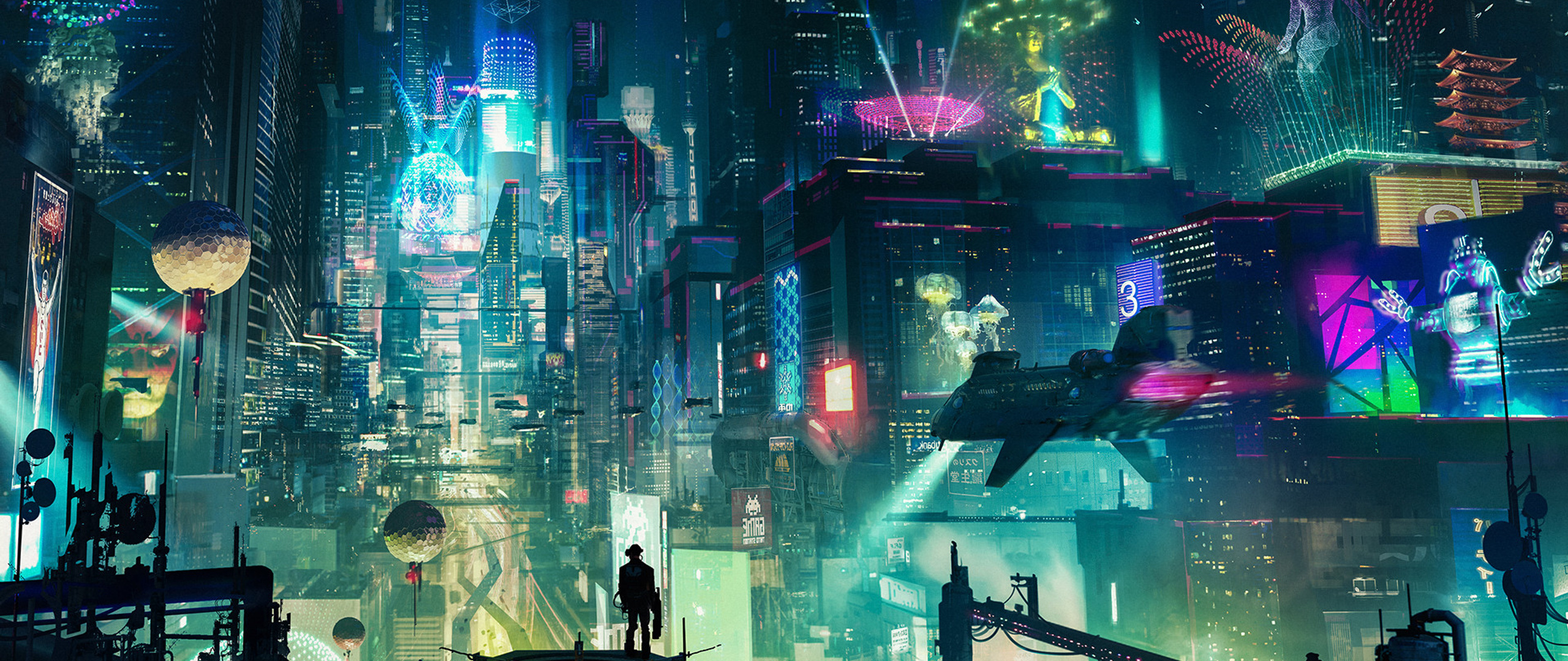 Dual monitor wallpapers cyberpunk фото 94