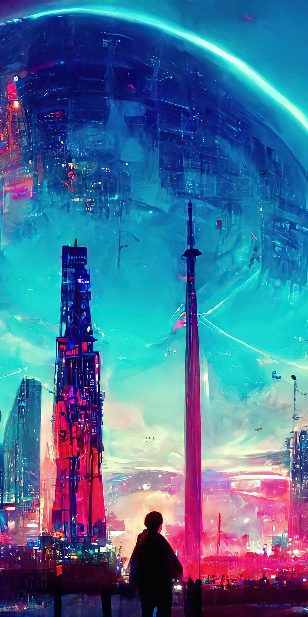 1080x2160 Cyberpunk Colorful Ai Art 5k One Plus 5T,Honor 7x,Honor view ...