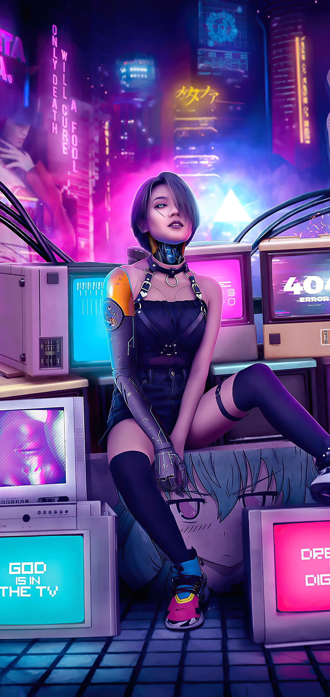 1080x2280 Cyberpunk Anime Girl 5k One Plus 6,Huawei p20,Honor view 10,Vivo  y85,Oppo f7,Xiaomi Mi A2 ,HD 4k Wallpapers,Images,Backgrounds,Photos and  Pictures