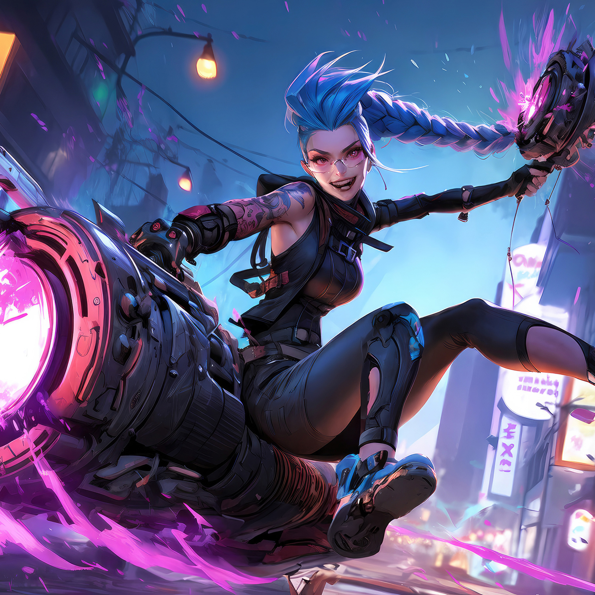 2048x2048 Cyberpunk Jinx Ipad Air ,HD 4k Wallpapers,Images,Backgrounds ...