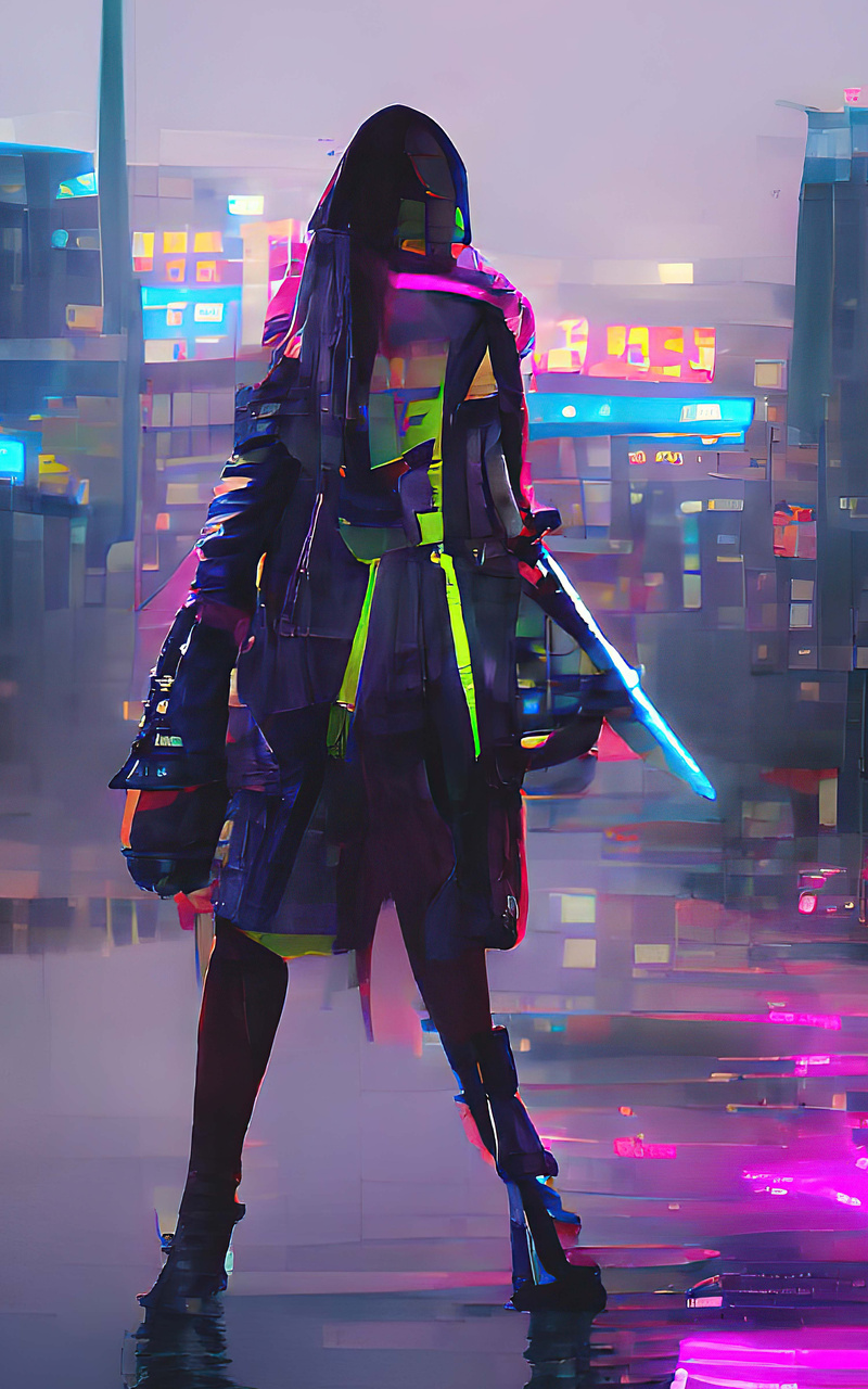 Cyberpunk Girl In Neon Mode, cyberpunk, scifi, artist, artwork, digital-art,  HD wallpaper