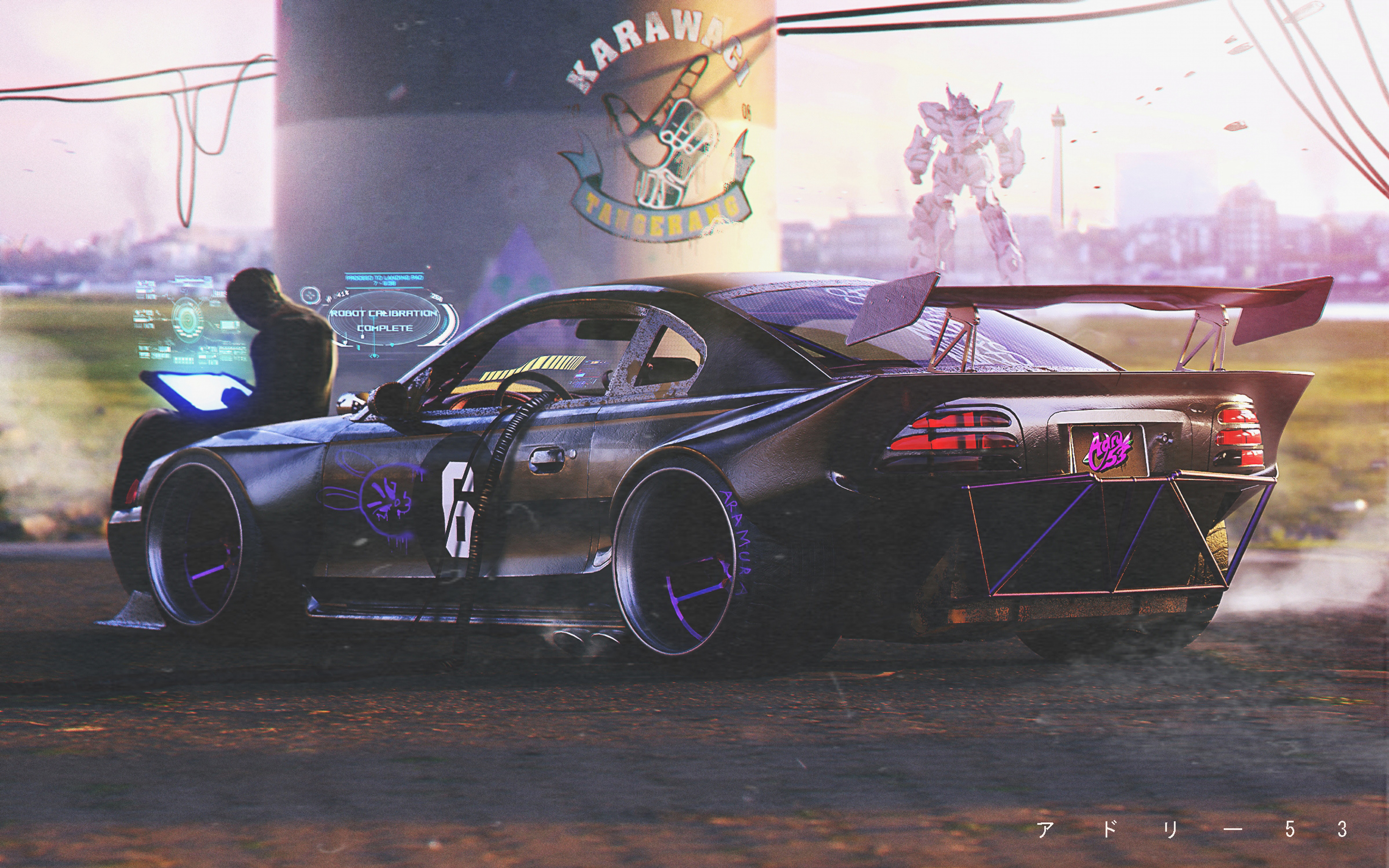 3840x2400 Cyberpunk Neon Retro Hacker Car 4K ,HD 4k Wallpapers,Images ...