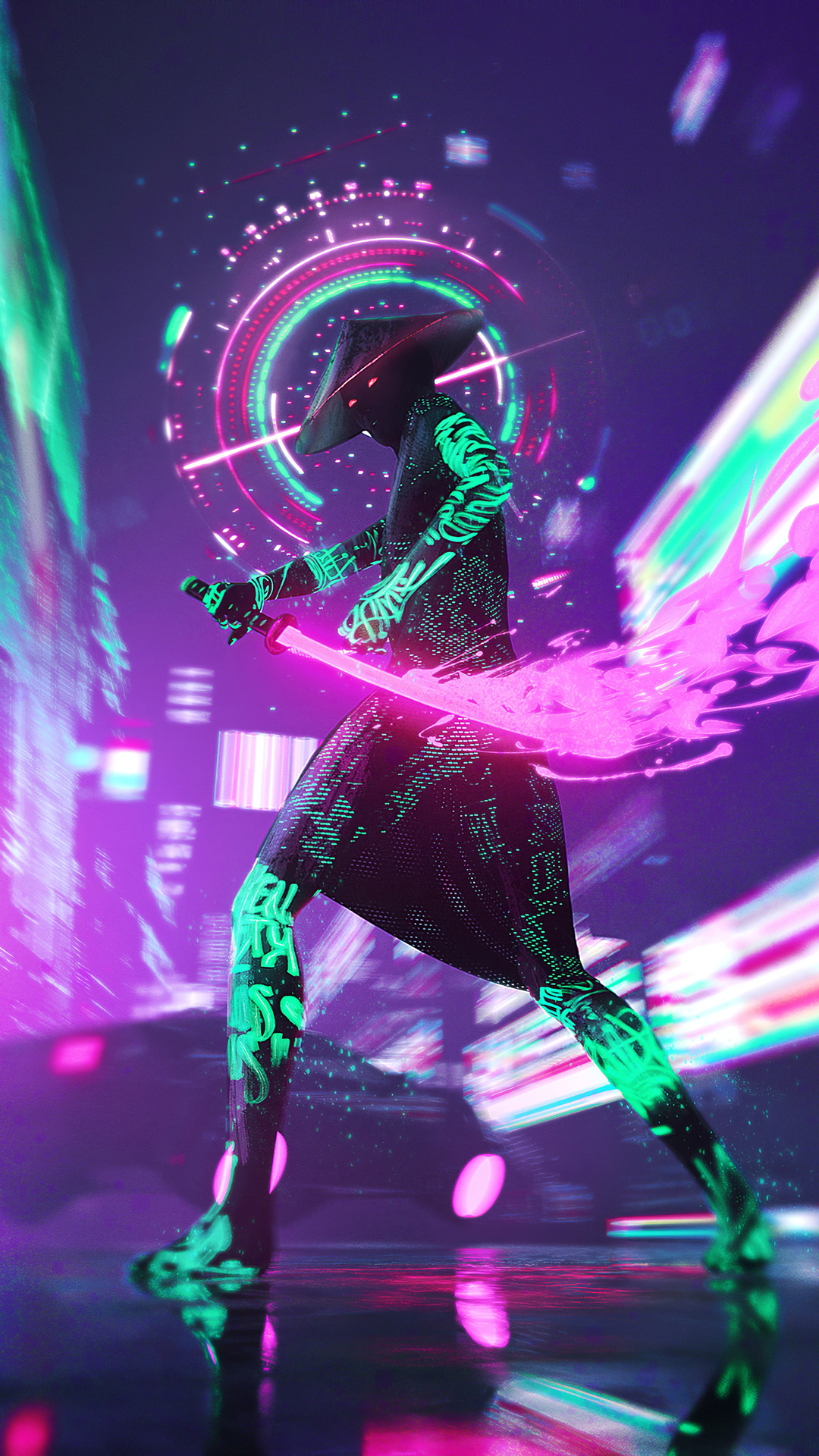 1080x1920 Cyberpunk Neon With Sword 4k Iphone 7,6s,6 Plus, Pixel xl ,One  Plus 3,3t,5 HD 4k Wallpapers, Images, Backgrounds, Photos and Pictures