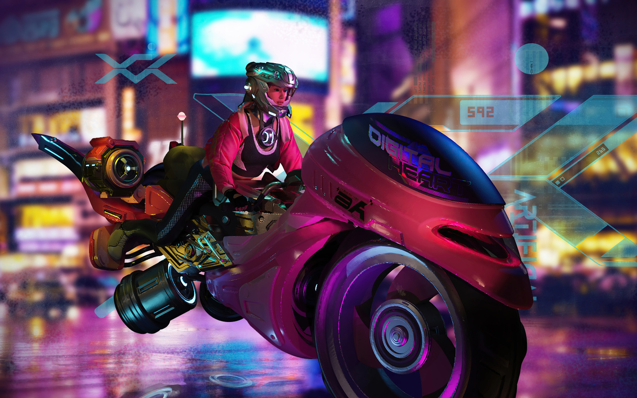 1280x800 Cyberpunk Scifi Biker Girl 720P ,HD 4k Wallpapers,Images ...