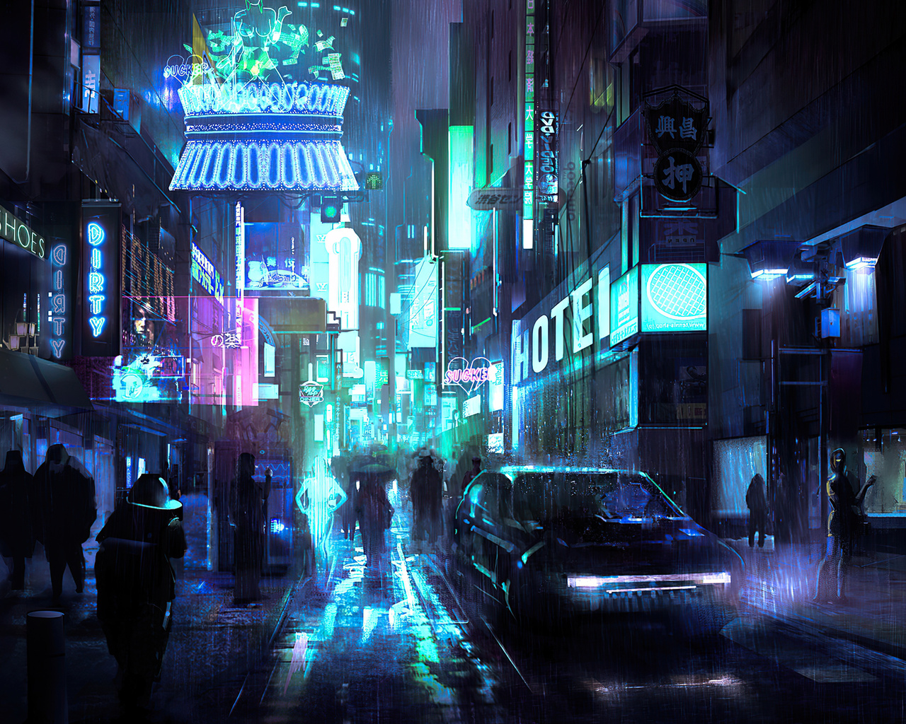 1280x1024 Cyberpunk Street Night 4k 1280x1024 Resolution HD 4k ...