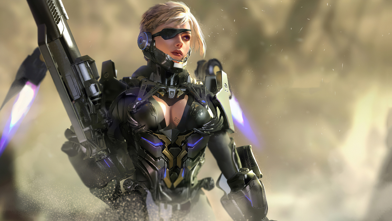 1360x768 Cybrog Armour Girl Laptop HD ,HD 4k Wallpapers,Images ...