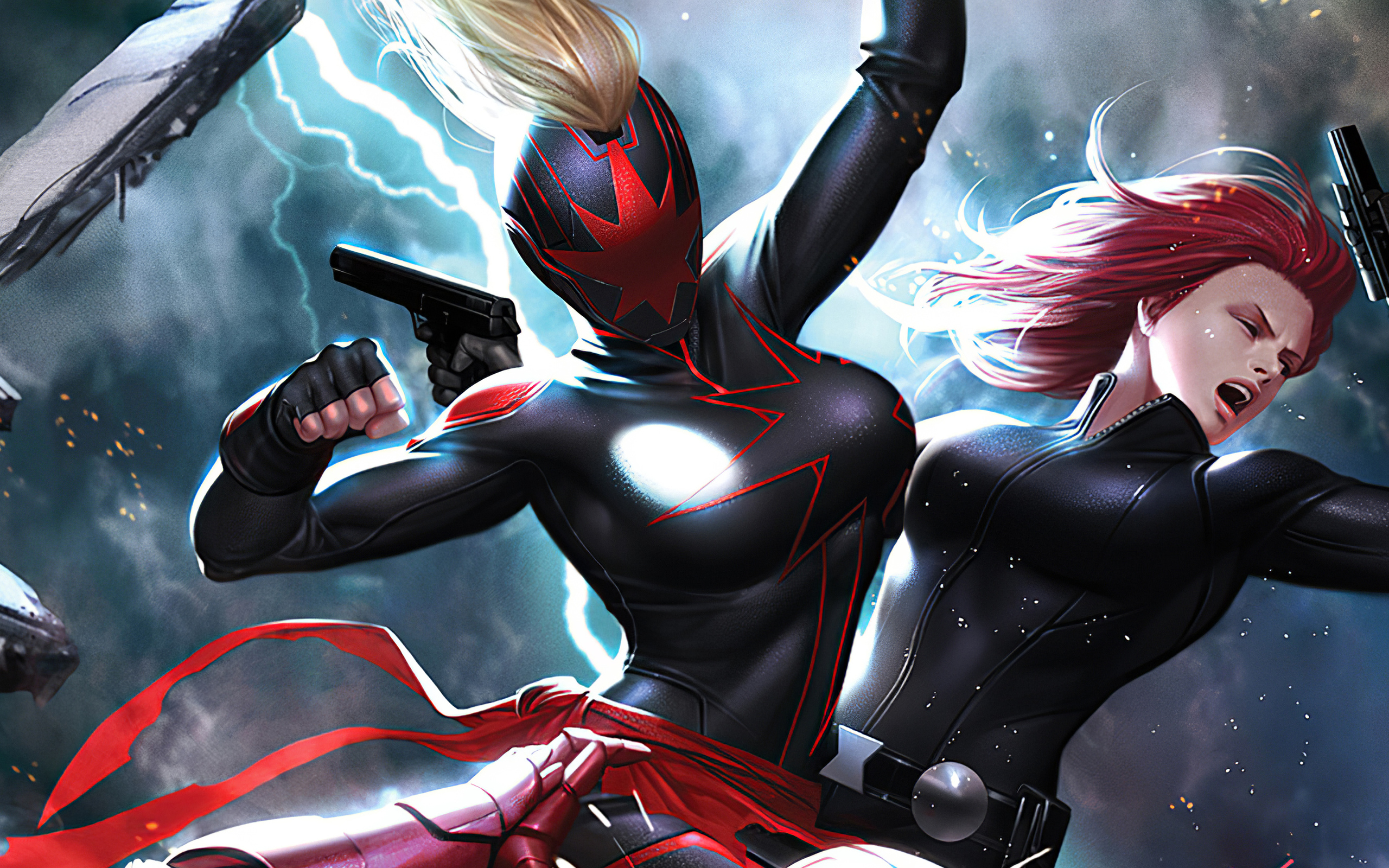 Marvel Vs Iron Man And Black Widow In 2560x1600 Resolution. dark-captain-ma...