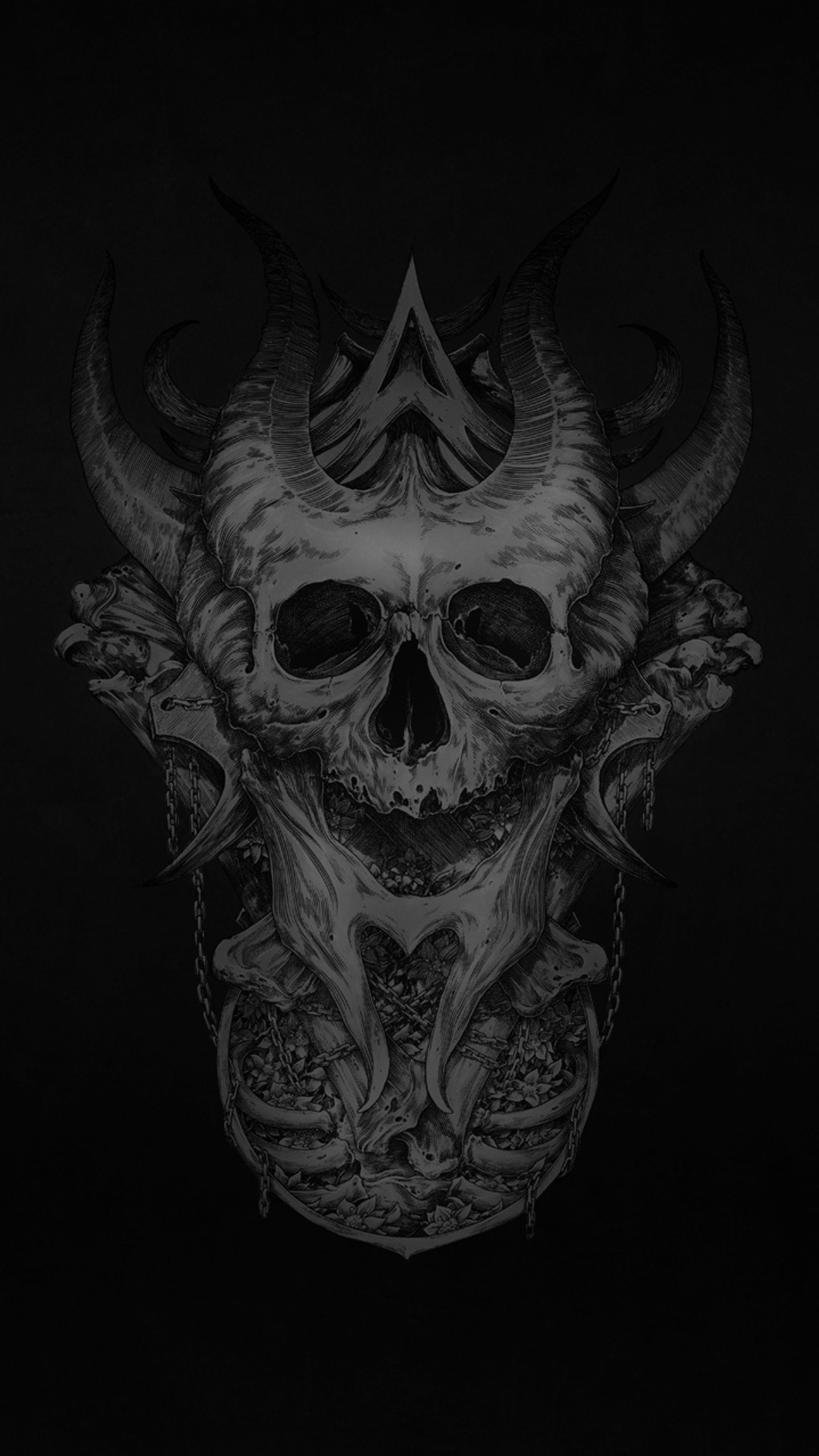 1440x2560 Dark Skull Samsung Galaxy S6,S7 ,Google Pixel XL ,Nexus 6,6P ...