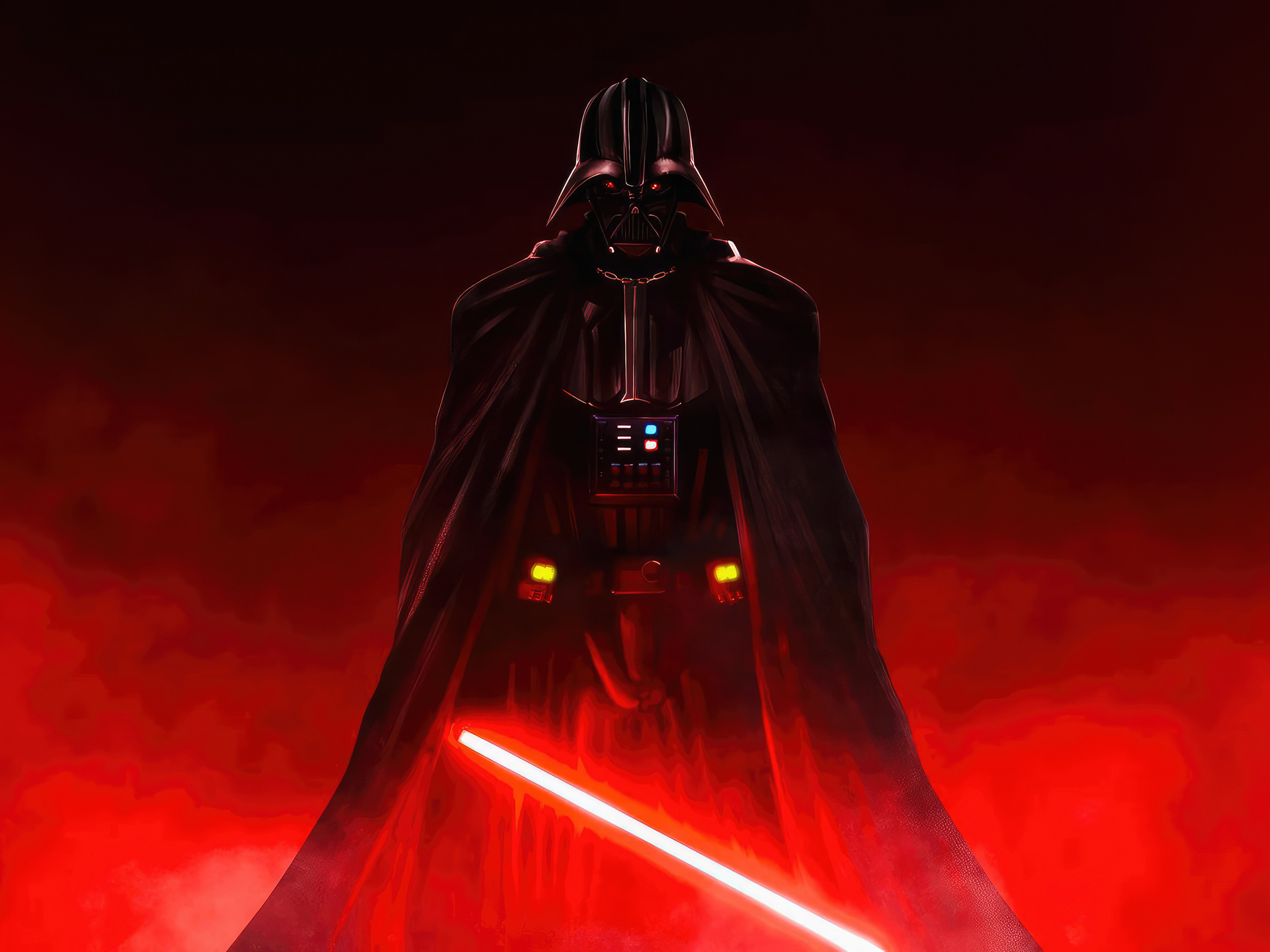 1920x1440 Darth Vader Minimal In Fiery Red 1920x1440 Resolution HD 4k ...