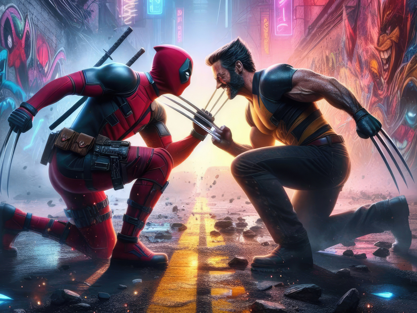 1400x1050 Deadpool And Wolverine Action Packed Adventure Wallpaper ...