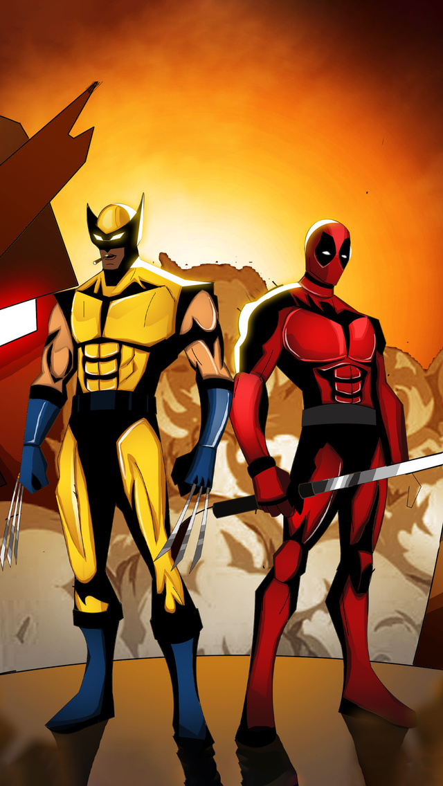 640x1136 Deadpool And Wolverine Leadership iPhone 5,5c,5S,SE ,Ipod ...