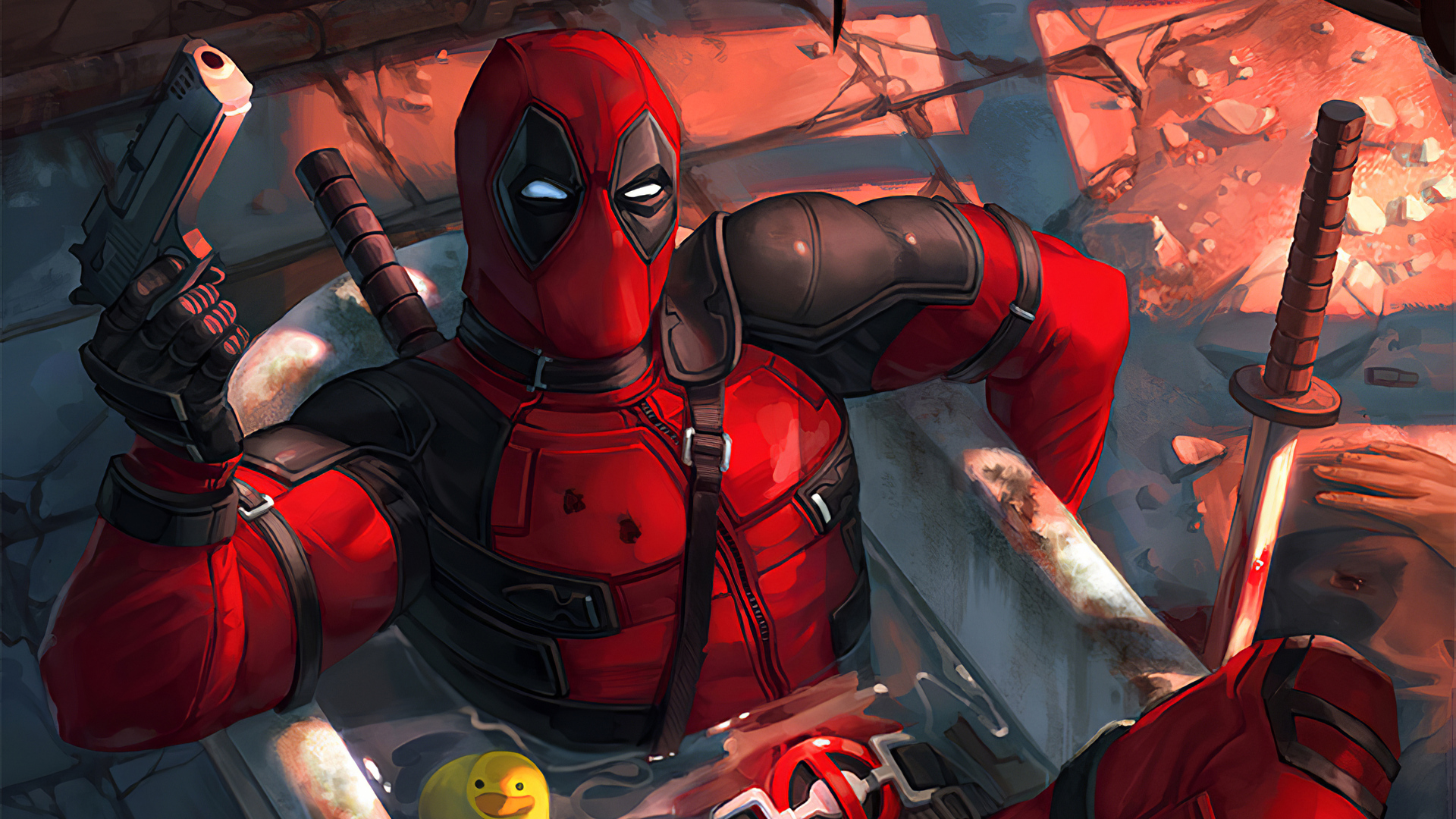 1920x1080 Deadpool In Tub Laptop Full HD 1080P HD 4k Wallpapers, Images,  Backgrounds, Photos and Pictures