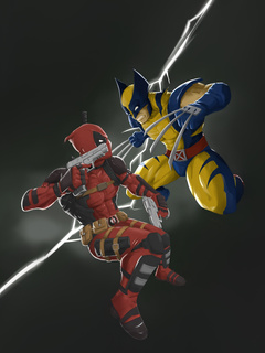 240x320 Deadpool Vs Wolverine Fanart Nokia 230, Nokia 215, Samsung ...