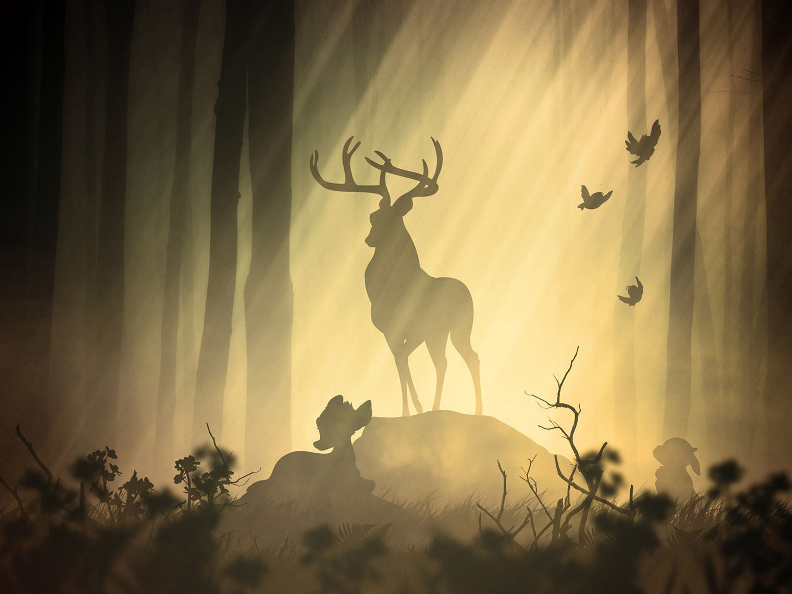 1600x1200 Deer Fantasy Forest Wallpaper,1600x1200 Resolution HD 4k ...