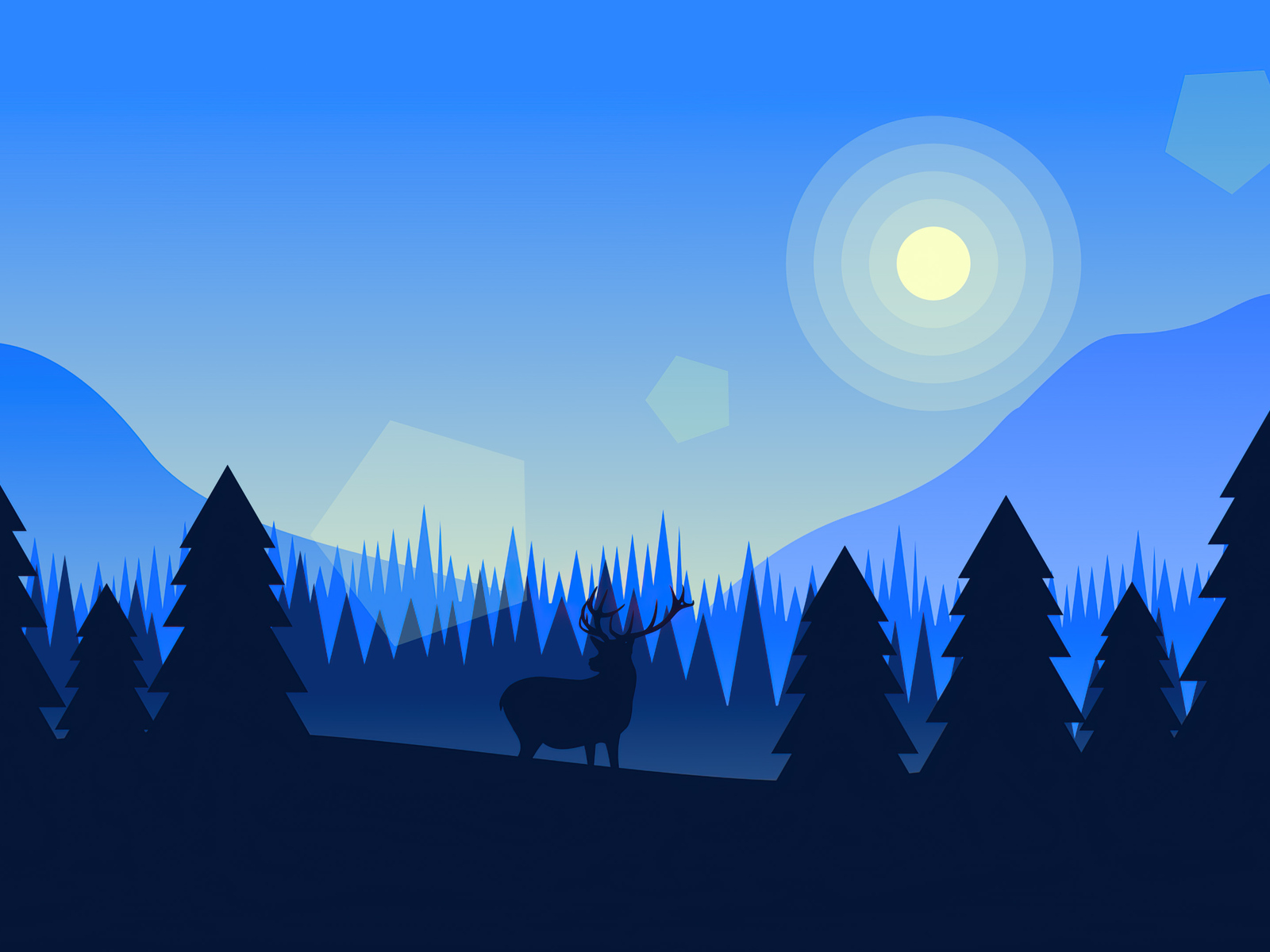 1600x1200 Deer Forest Vector Illustration 1600x1200 Resolution HD 4k  Wallpapers, Images, Backgrounds, Photos and Pictures