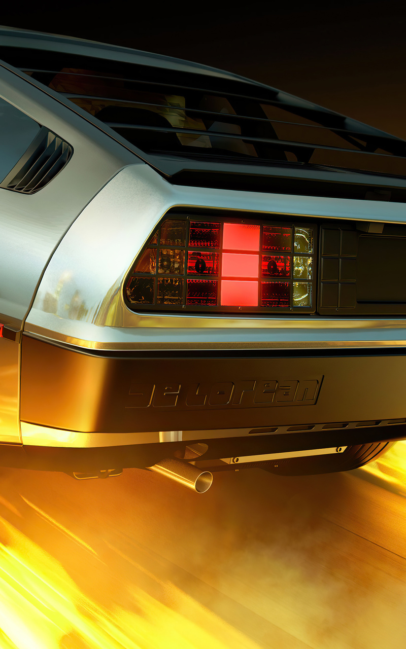 800x1280 Delorean Burning Wheels 5k Nexus 7,Samsung Galaxy Tab 10,Note ...