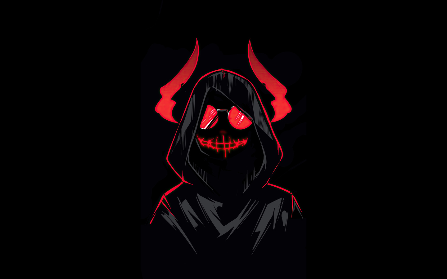 Guy dark pink devil smile 4K wallpaper download