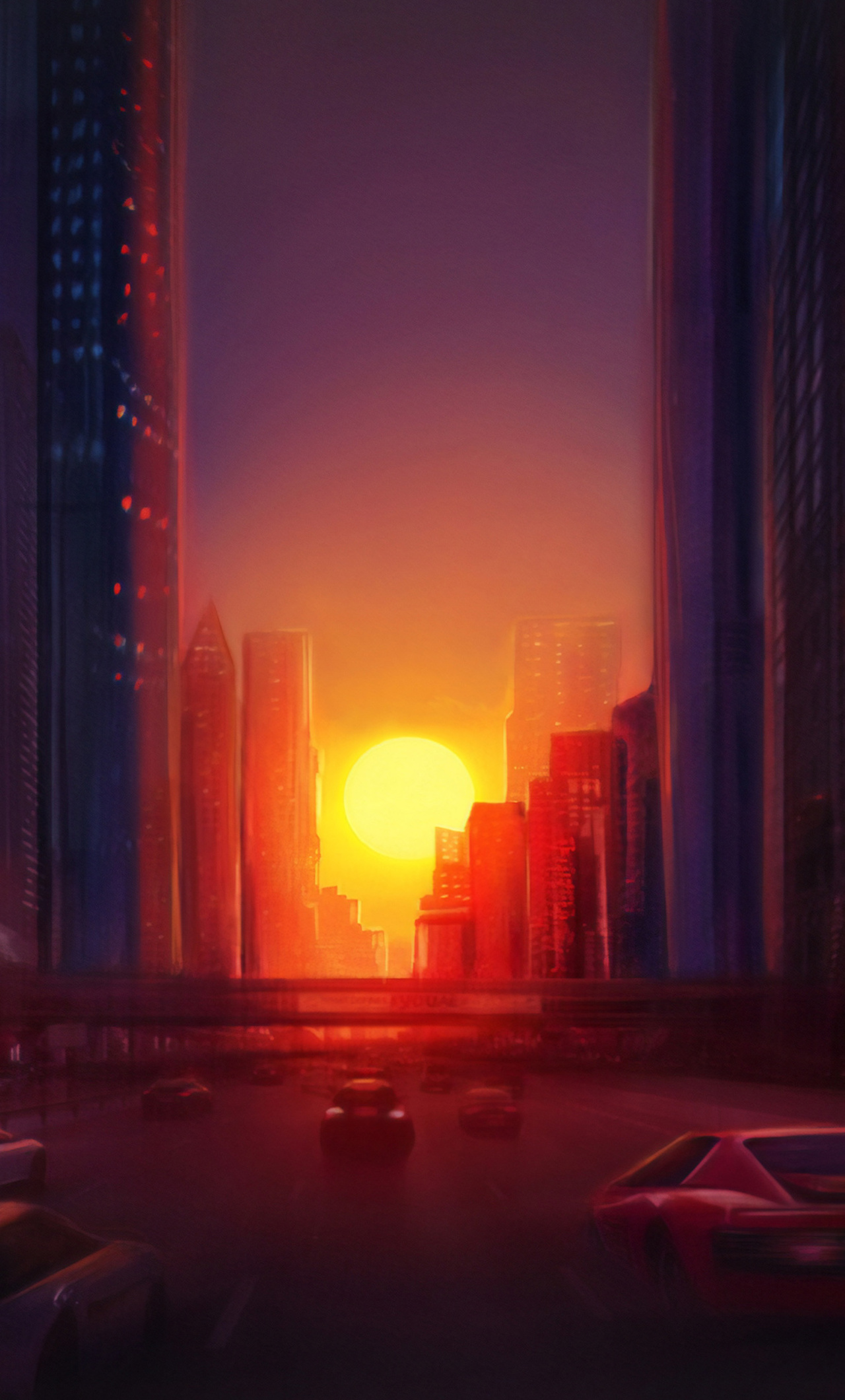 1280x2120 Digital Drawing City Sunset 4k iPhone 6+ HD 4k Wallpapers,  Images, Backgrounds, Photos and Pictures