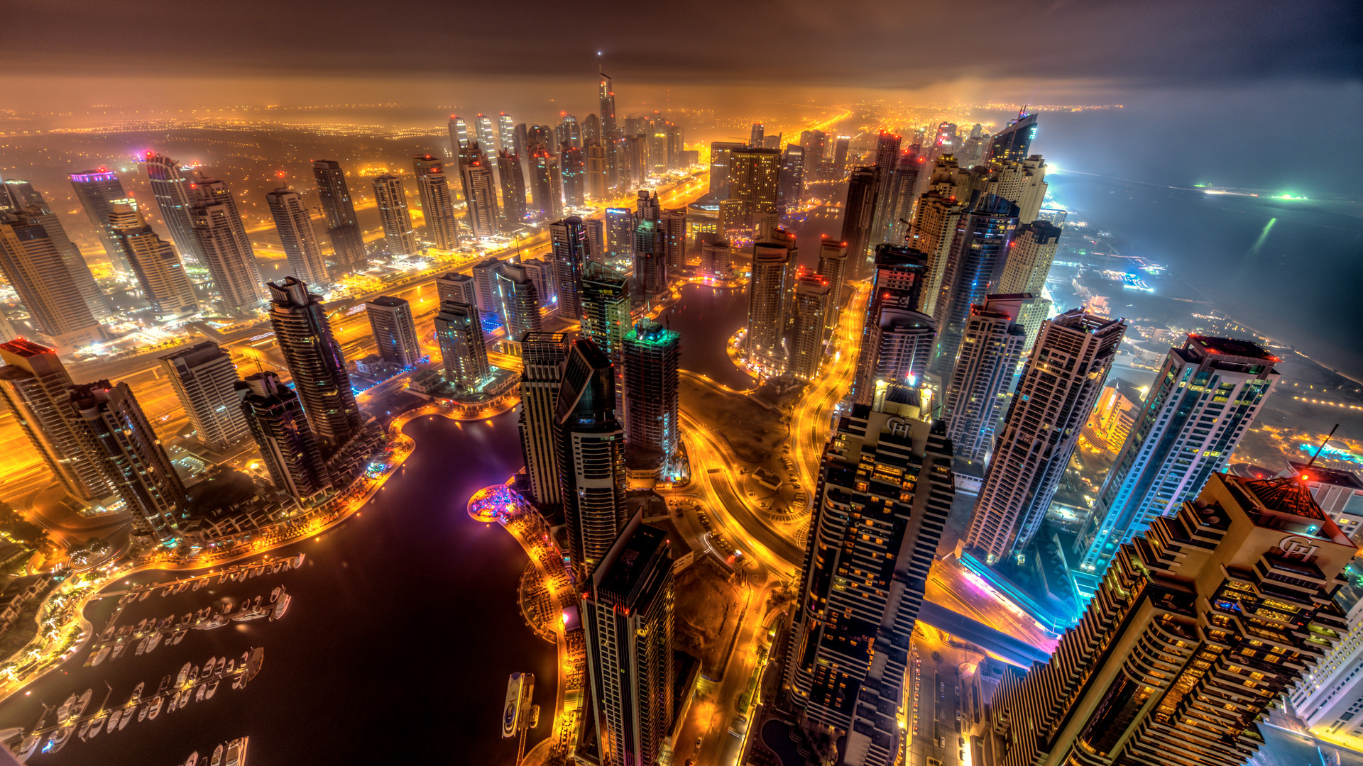 1920x1080 Dubai Buildings Night Lights Top View 8k Laptop Full HD 1080P HD  4k Wallpapers, Images, Backgrounds, Photos and Pictures