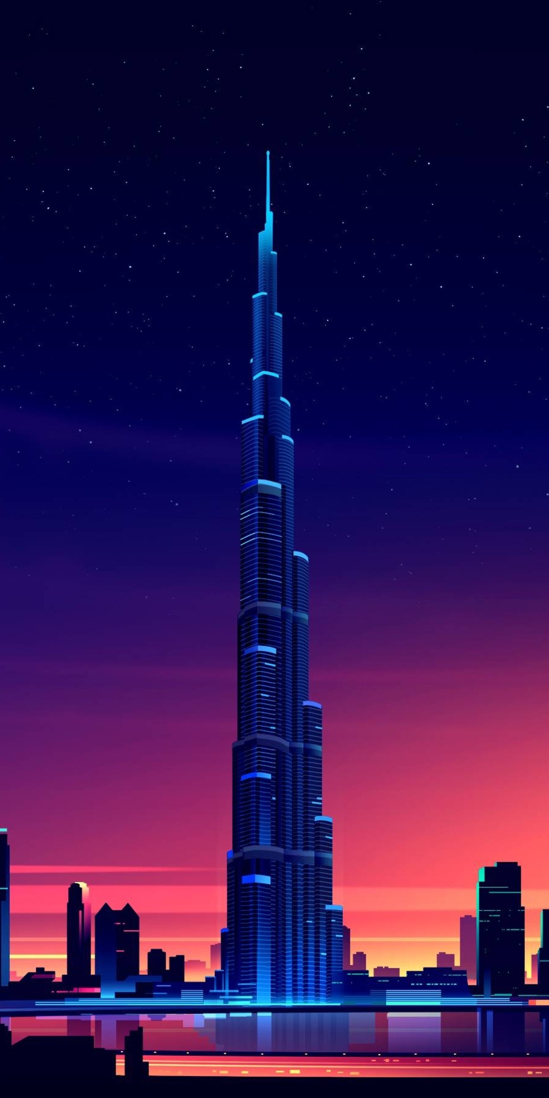 1080x2160 Dubai Burj Khalifa Minimalist One Plus 5T,Honor 7x,Honor view  10,Lg Q6 HD 4k Wallpapers, Images, Backgrounds, Photos and Pictures
