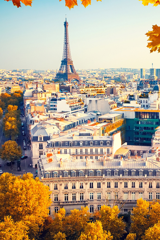 640x960 Eiffel Tower Paris City Autumn 4k 5k Iphone 4 4s Hd Wallpapers Images Backgrounds Photos And Pictures - Paris Wallpaper Hd Iphone X
