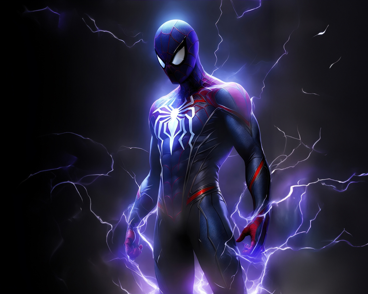 1280x1024 Electrifying Spidey Embracing The Power Of Lightning ...