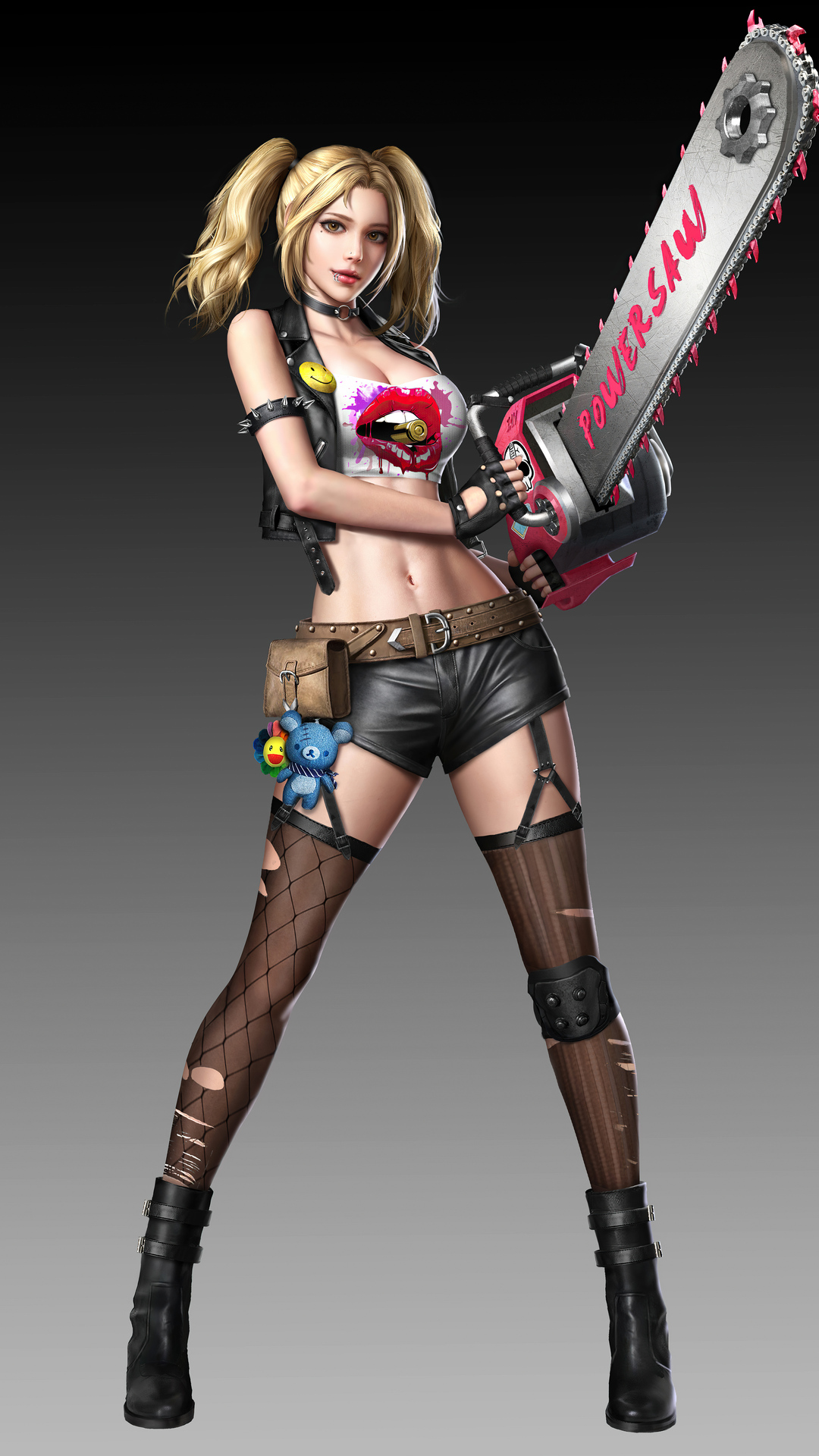 Fantasy Girl With Chainsaw Wallpaper In 1080x1920 Resolution