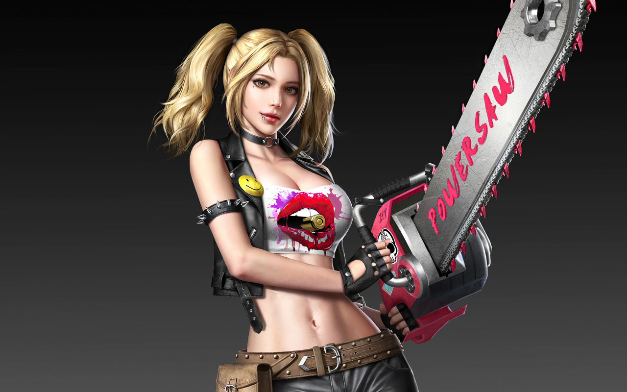 Fantasy Girl With Chainsaw Wallpaper In 1280x800 Resolution
