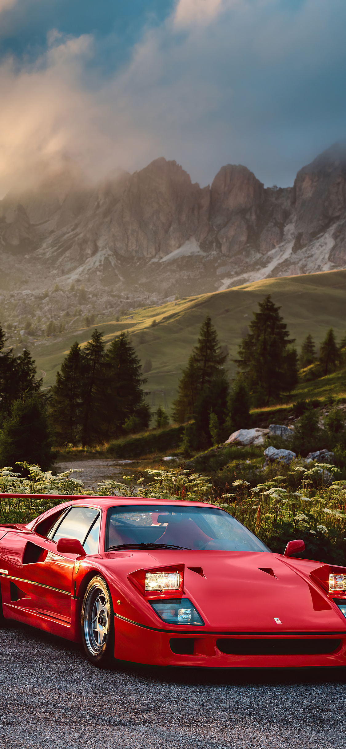 1125x2436 Ferrari F40 In Nature 5k Iphone XS,Iphone 10,Iphone X HD 4k  Wallpapers, Images, Backgrounds, Photos and Pictures