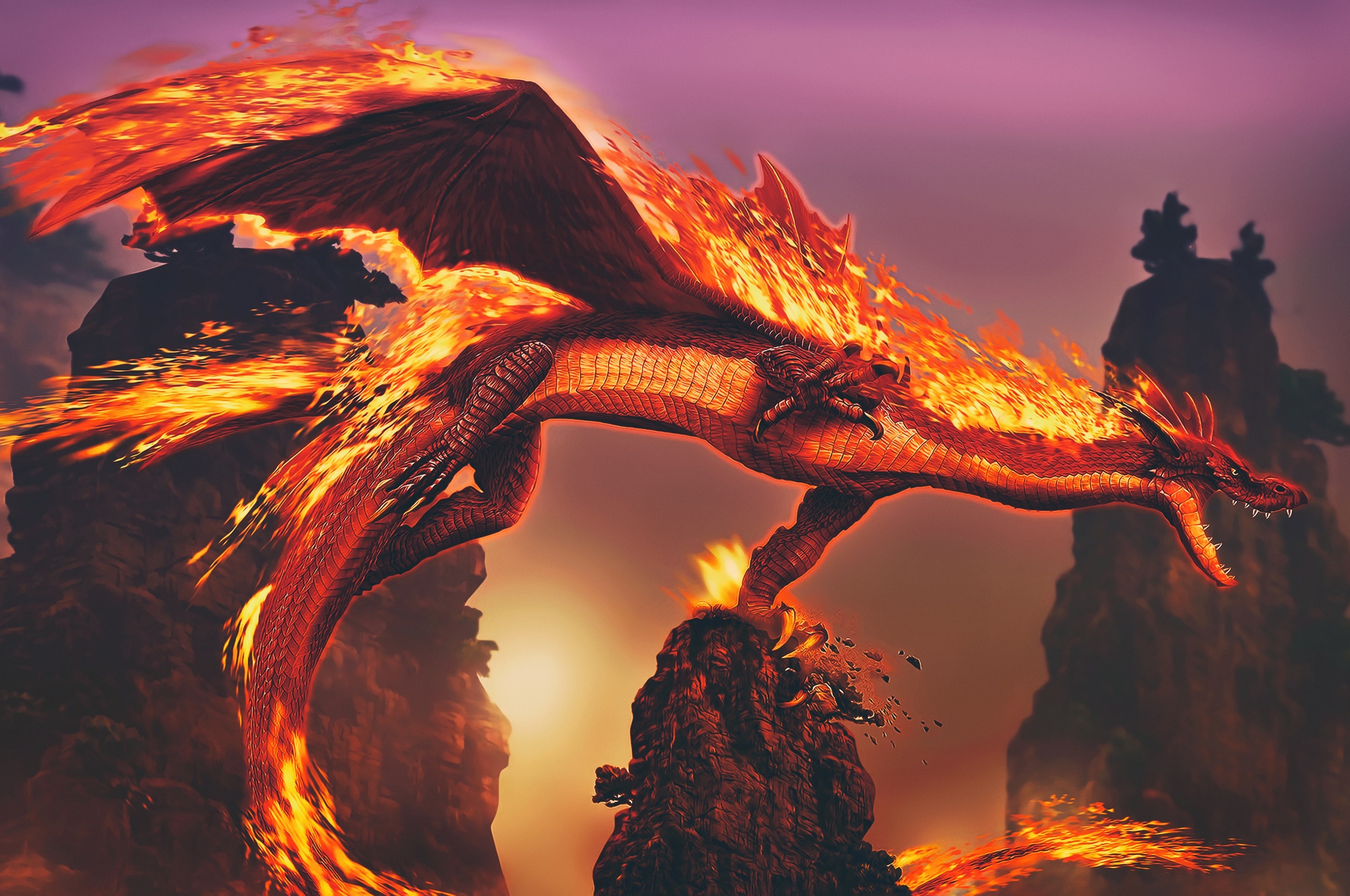 Cool Fire Dragon Wallpaper images