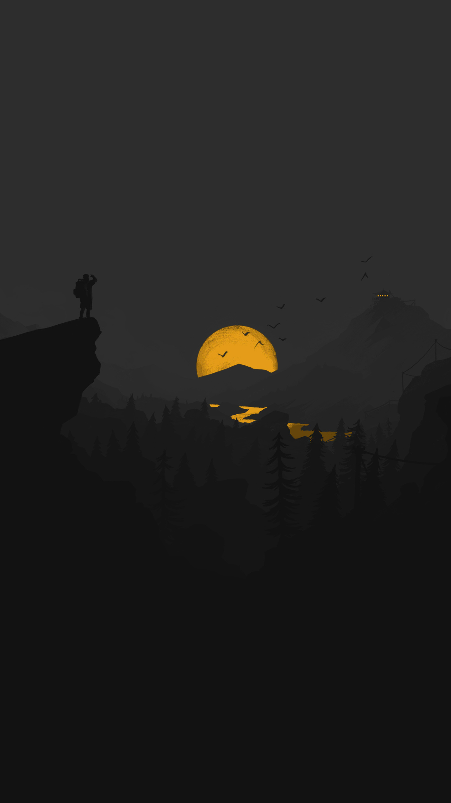 1440x2560 Firewatch Dark Minimal 5k Samsung Galaxy S6,S7 ,Google Pixel ...