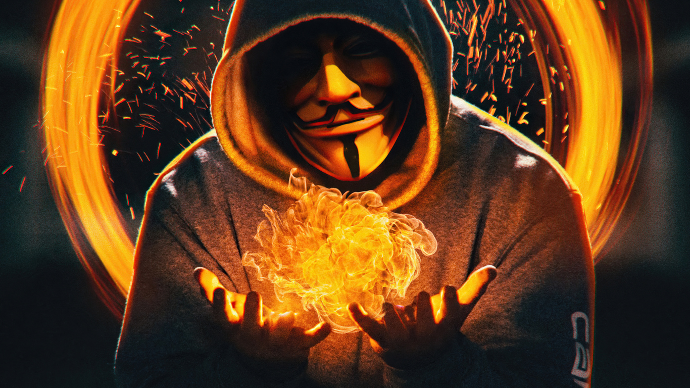 1366x768 Flame In Hand Trick Anonymous 1366x768 Resolution HD 4k Wallpapers,  Images, Backgrounds, Photos and Pictures