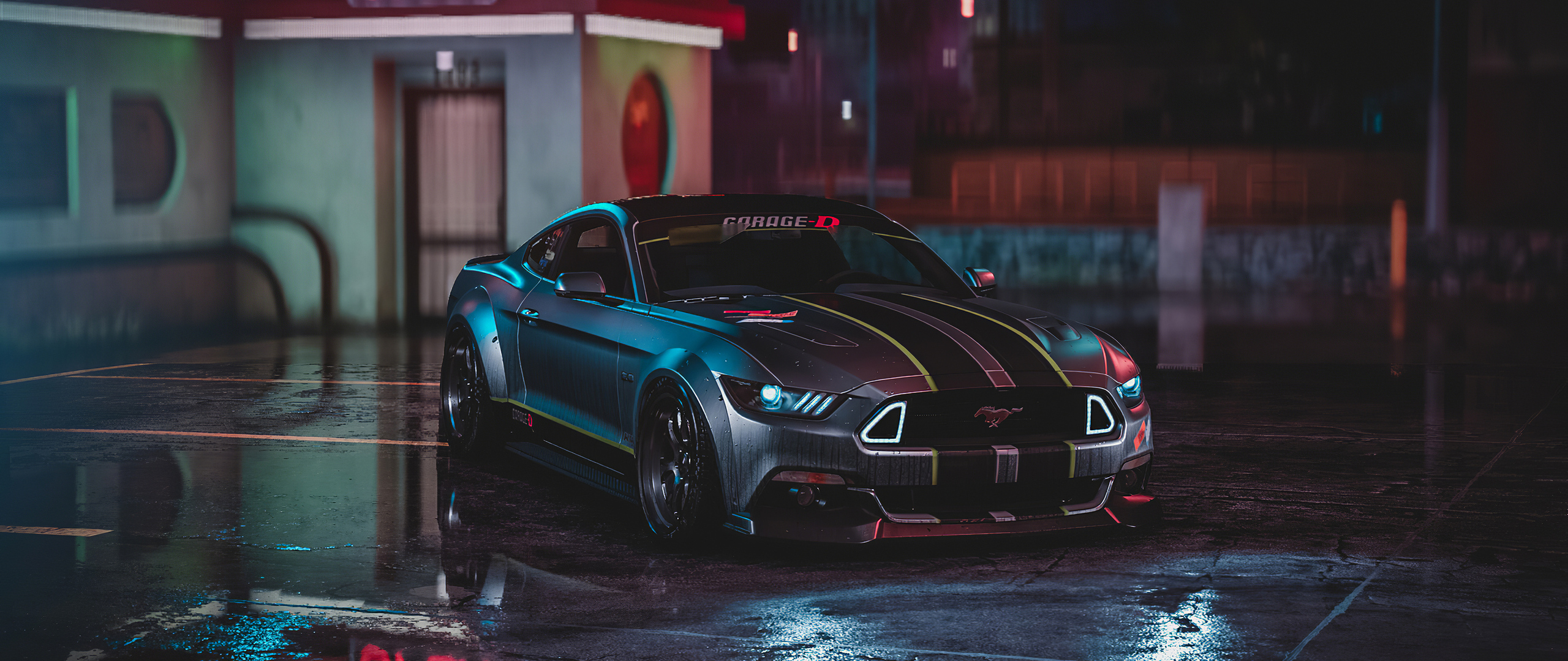 2560x1080 Ford Mustang Gt Neon Harmony 4k 2560x1080 ...