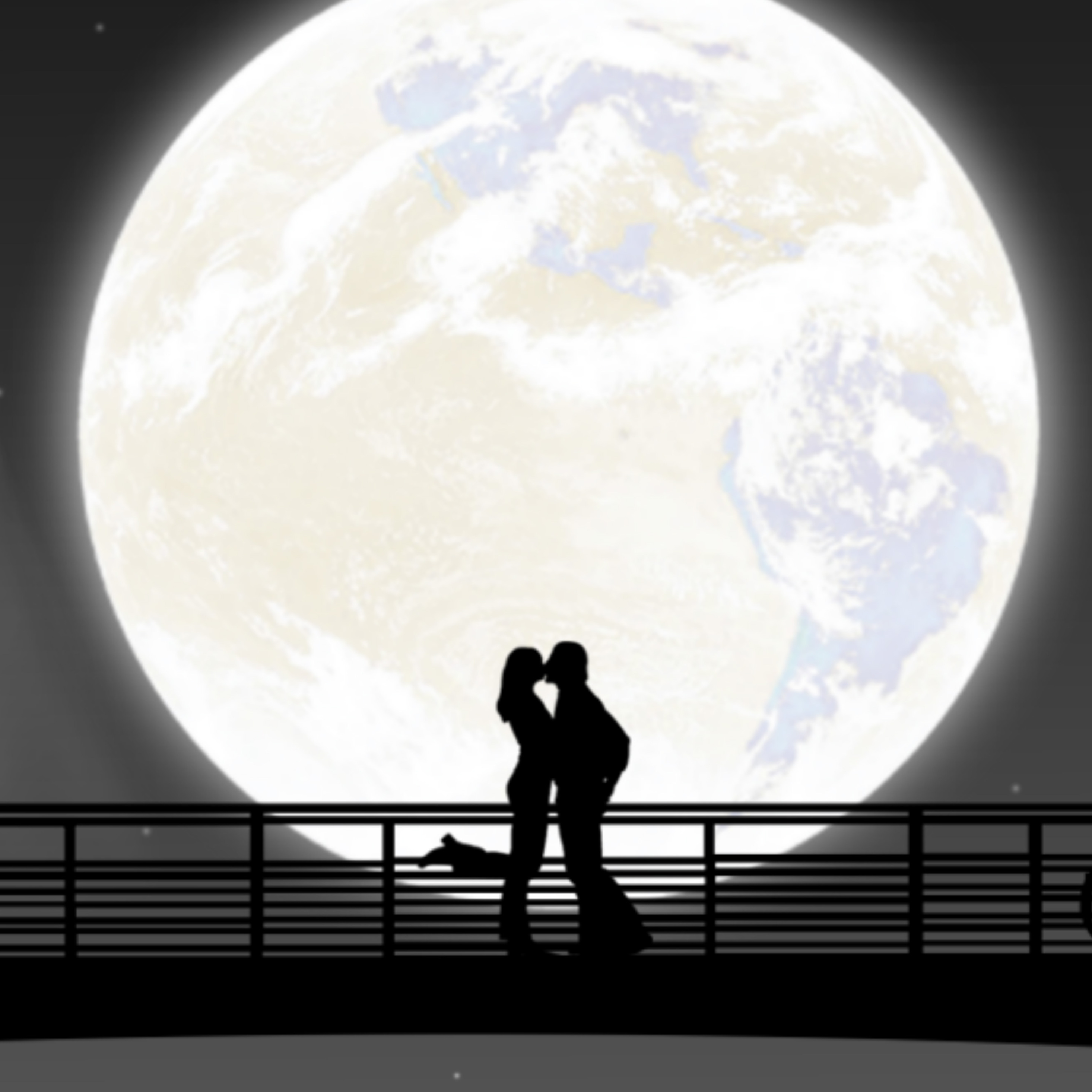 2932x2932 Full Moon Night Couple Kiss Ipad Pro Retina Display HD 4k  Wallpapers, Images, Backgrounds, Photos and Pictures