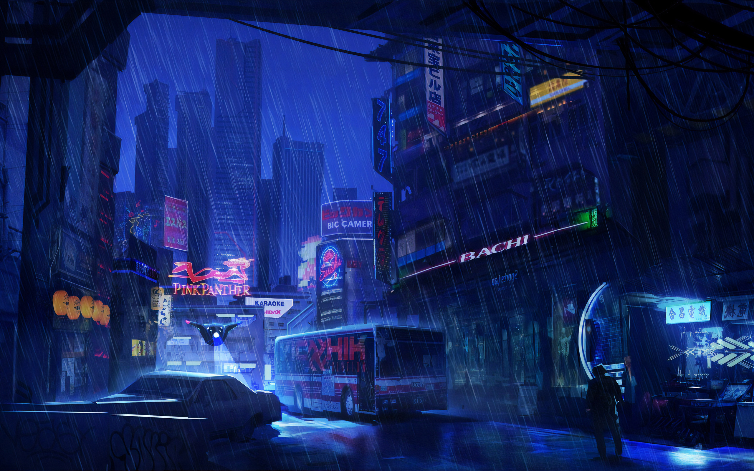 2560x1600 Futuristic City Dark Evening Rain 4k 2560x1600 Resolution Hd 4k Wallpapers Images Backgrounds Photos And Pictures