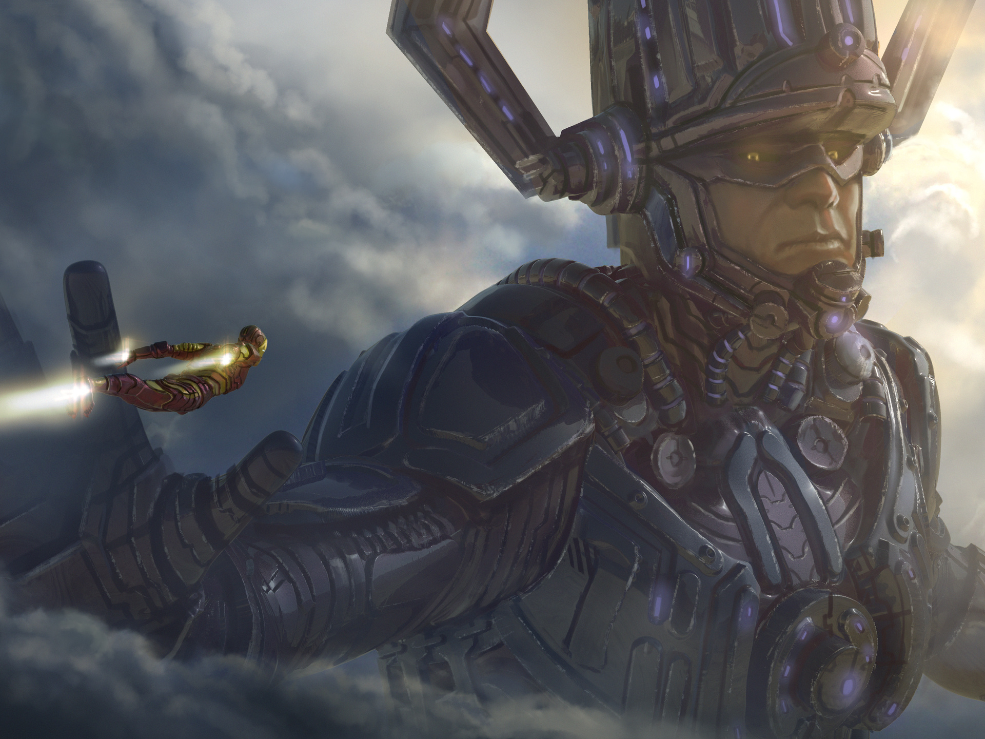 1920x1440 Galactus Vs Iron Man Avengers 4 Concept Art 1920x1440 ...