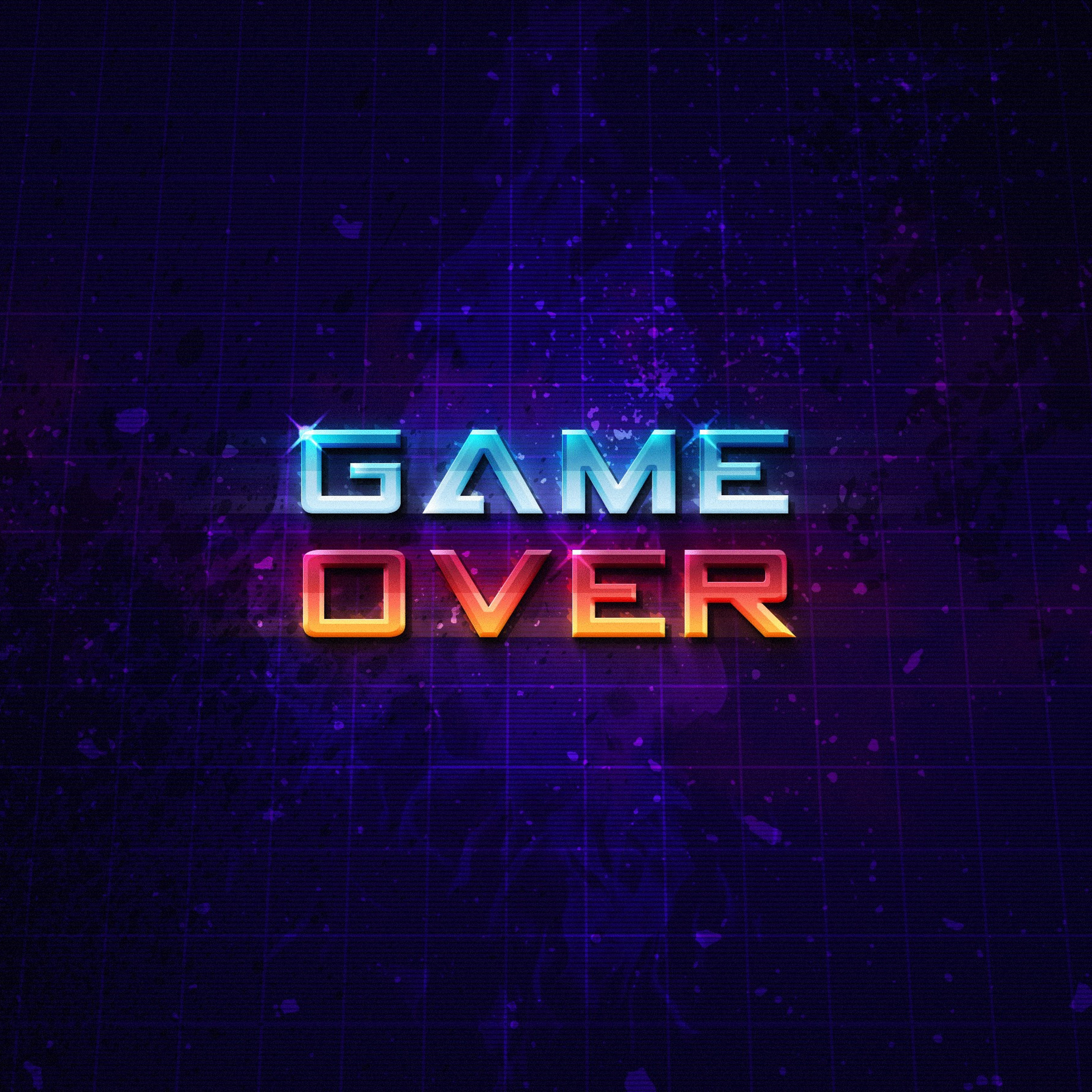 2932x2932 Game Over Typography Art 4k Ipad Pro Retina Display ,HD 4k ...