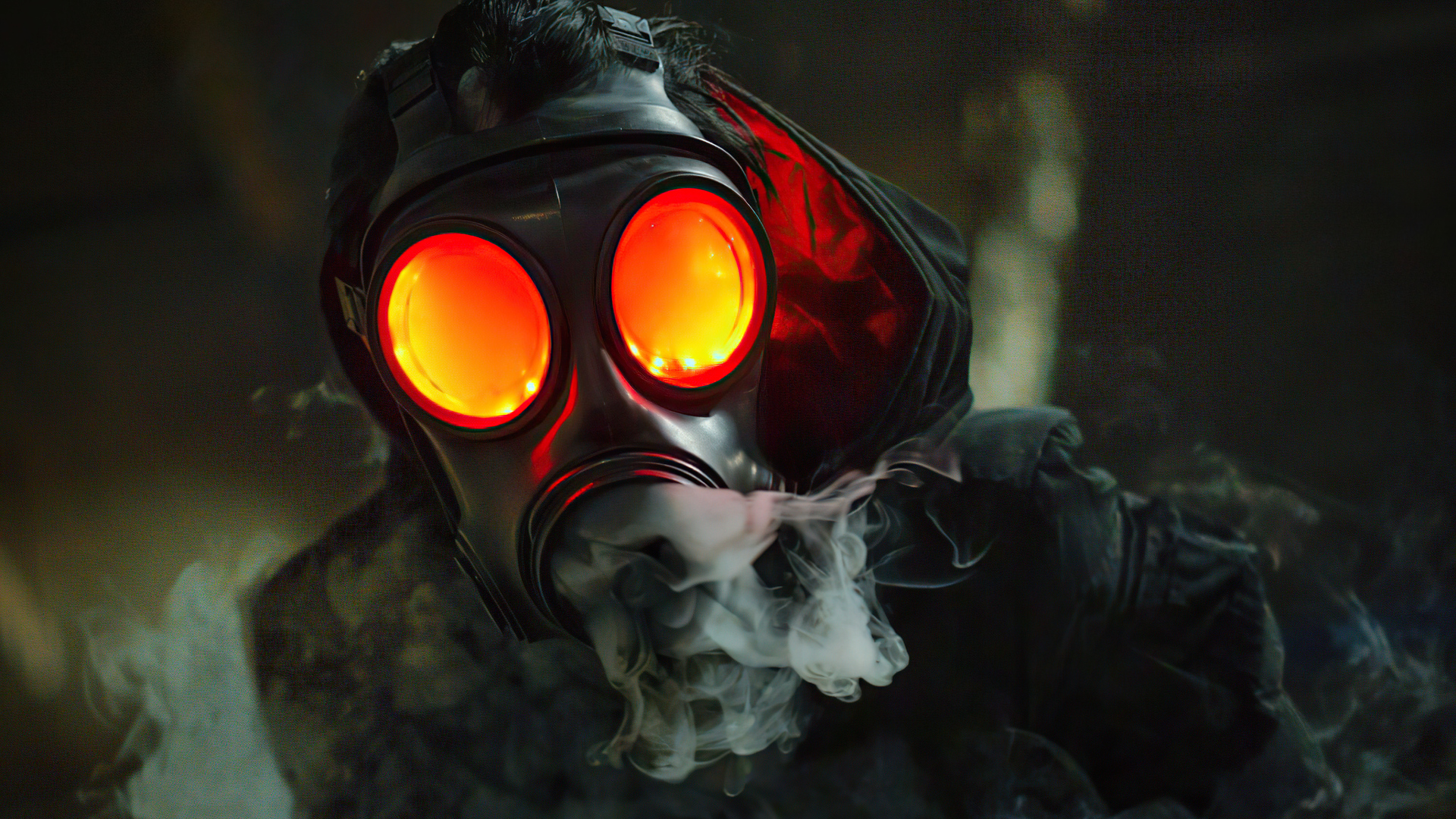 Gas Mask Glowing Eyes HD Wallpaper - KDE Store