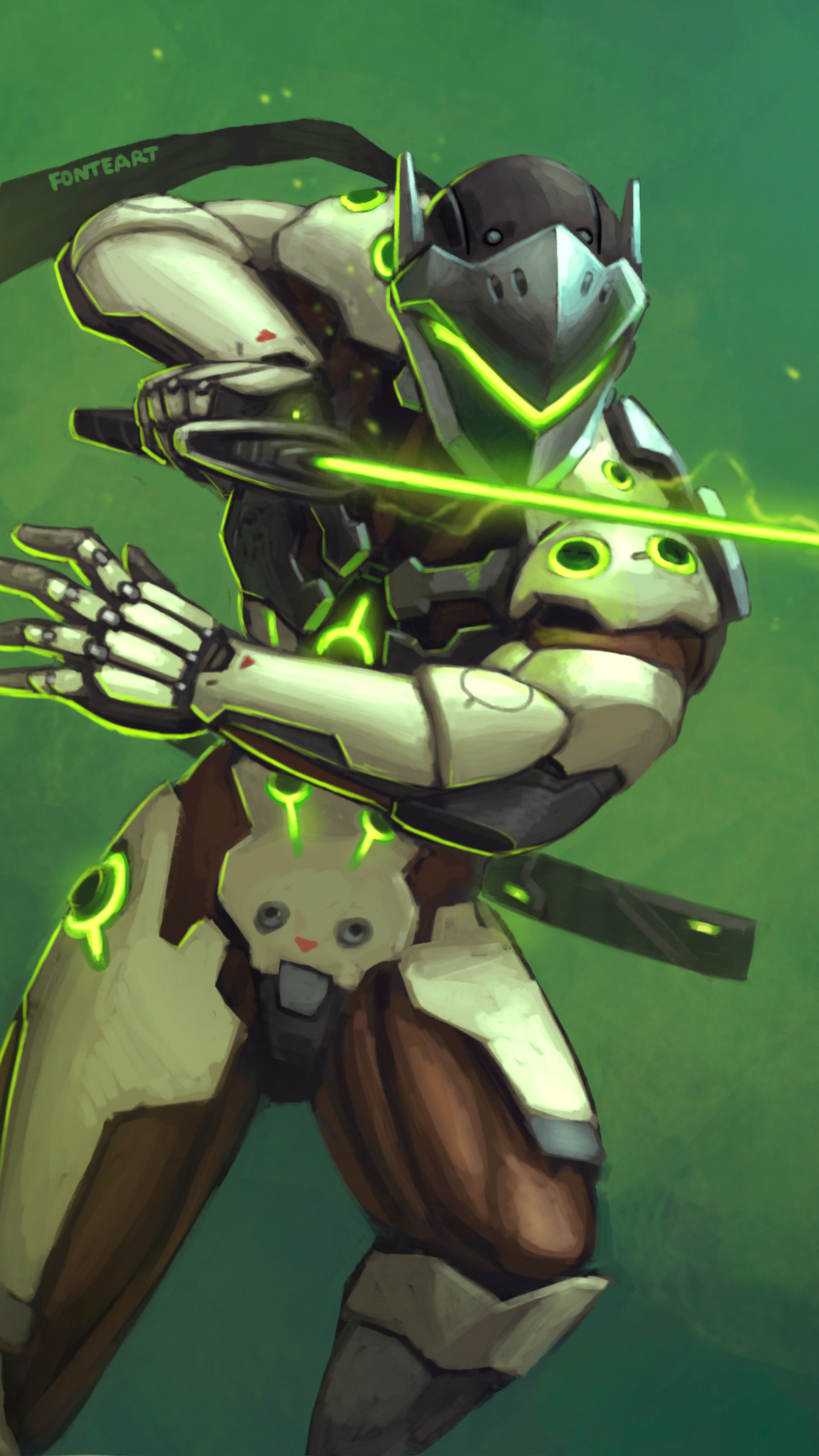 2160x3840 Genji Overwatch Warrior Sword Sony Xperia X,XZ,Z5 Premium HD ...