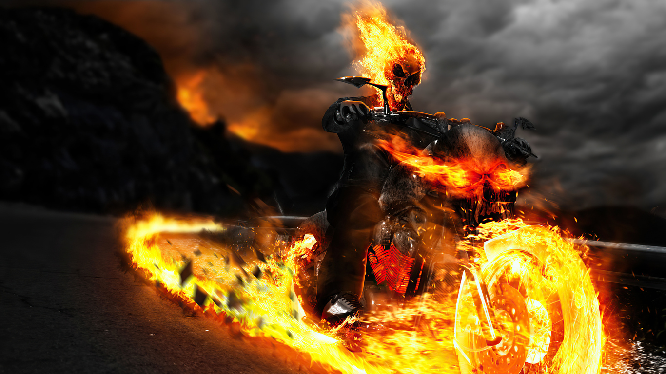 1366x768 Ghost Rider Biker 1366x768 Resolution HD 4k Wallpapers ...