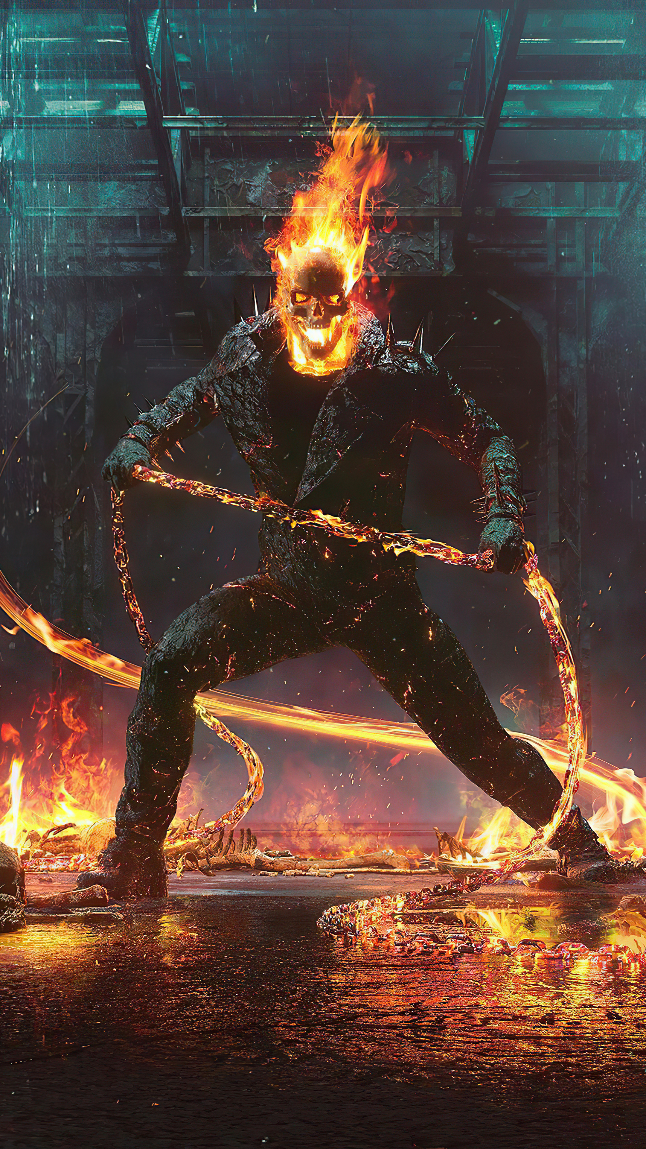 Ghost Rider Flame Mask 4k In 2160x3840 Resolution. ghost-rider-flame-mask.....